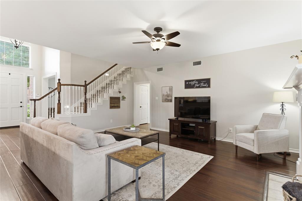 Living room with stairway