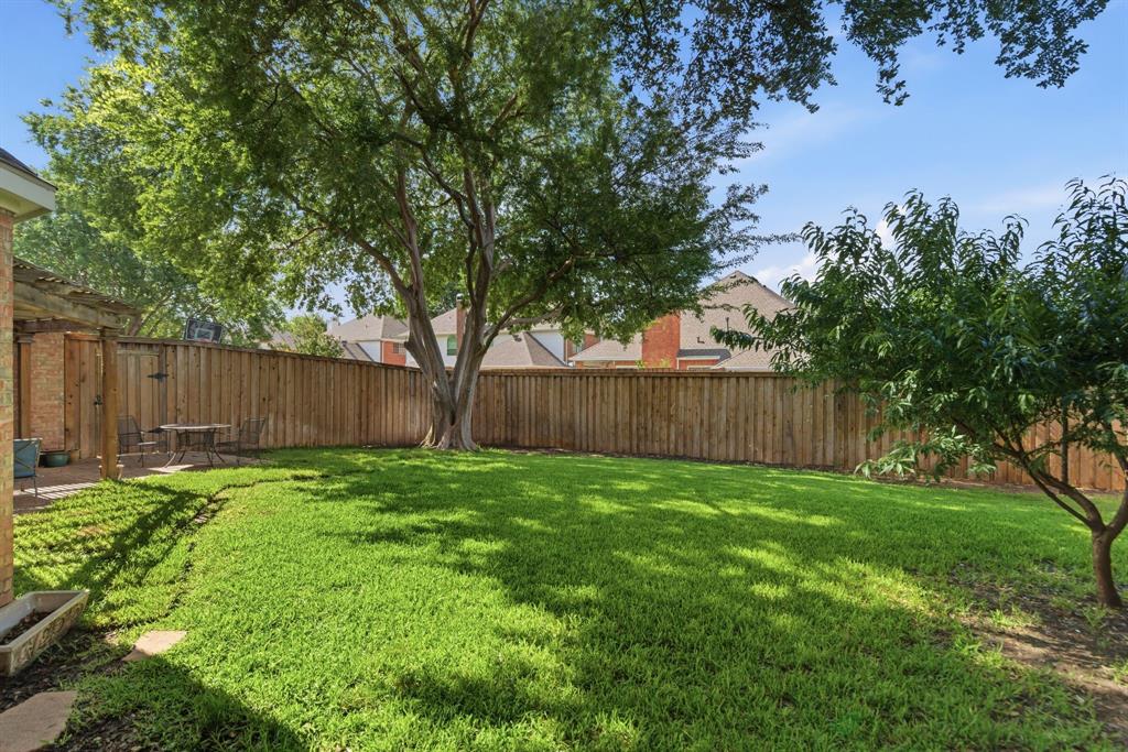 Fenced backyard