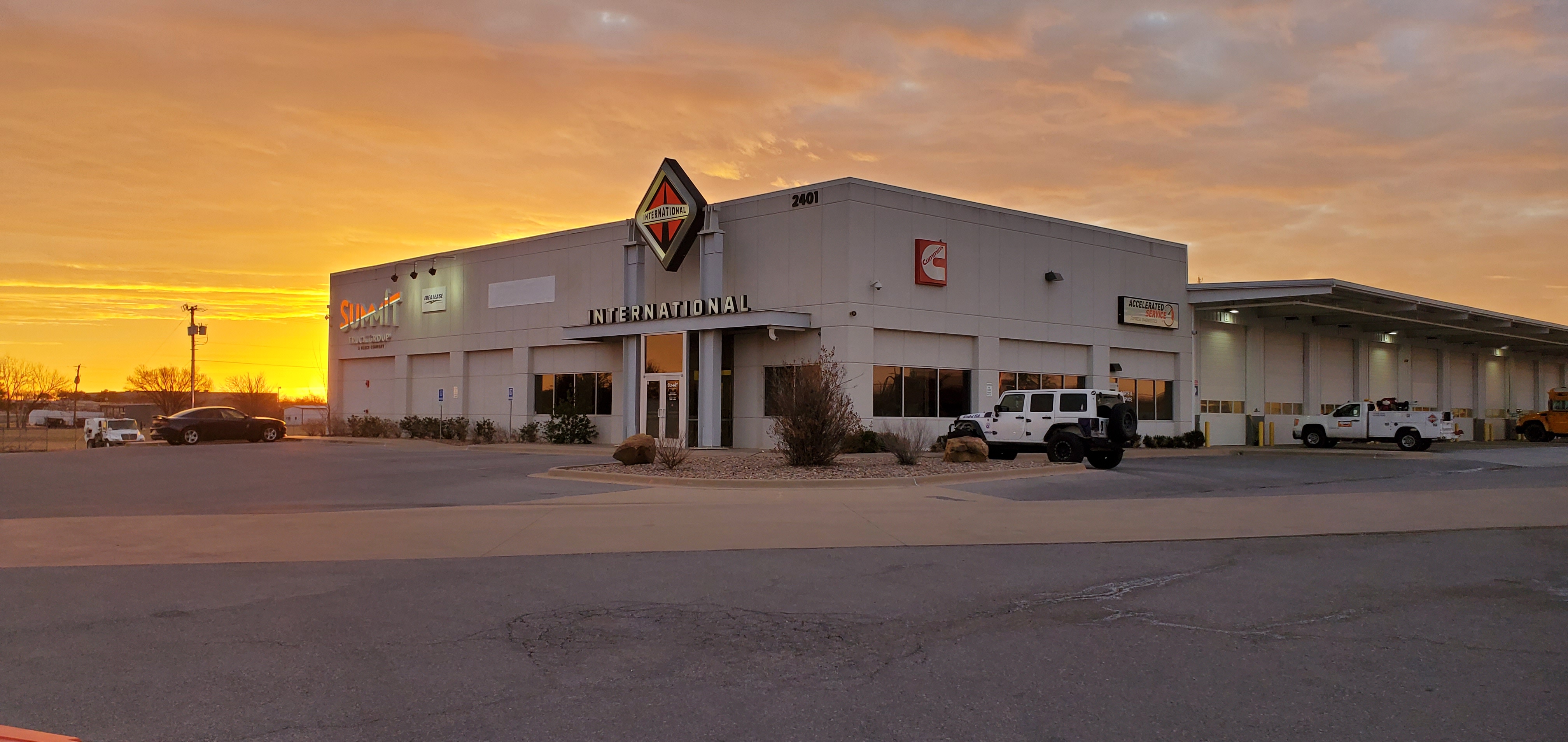 HOLT Truck Centers facility at sunrise in Wichita Falls, Texas